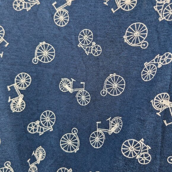 Anthropologie W5 Navy Blue Bicycle Print Shirt - Picture 3 of 5